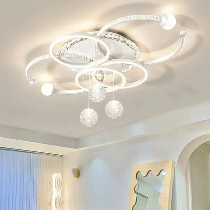 Plafonnier LED moderne en cristal noir pour salon et cuisine, éclairage élégant