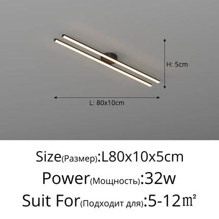 Plafonnier géométrique noir en fer pour salon et salle à manger, lumière variable