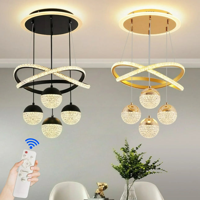 Plafonnier suspendu LED design moderne à intensité variable avec télécommande