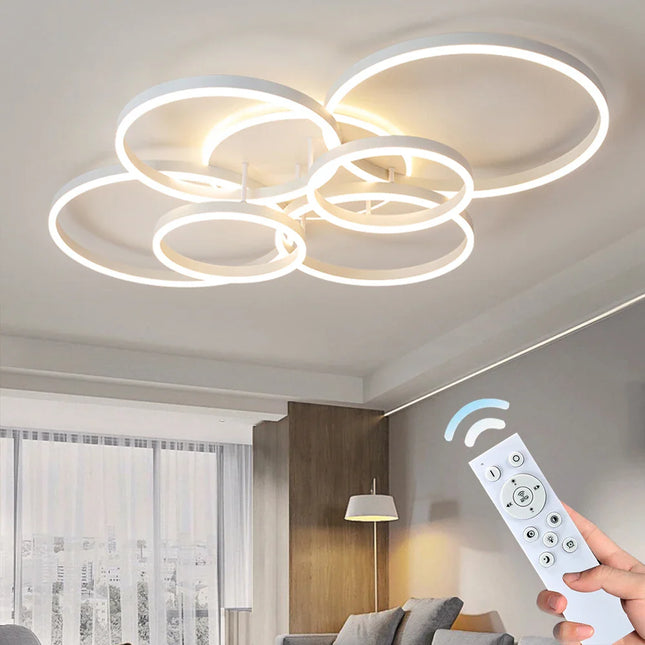 Plafonnier LED Nordique en acrylique réglable 3 couleurs pour salon et chambre
