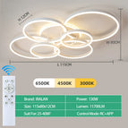 Blanc 6 lumières / Application avec télécommete à intensité variable