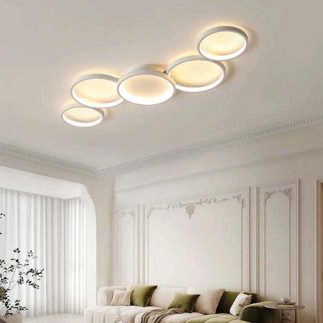 Plafonnier LED circulaire 3 couleurs, gradation télécommandée, design moderne pour salon et chambre