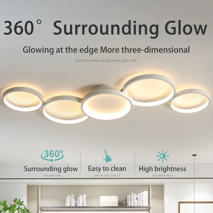 Plafonnier LED circulaire 3 couleurs, gradation télécommandée, design moderne pour salon et chambre
