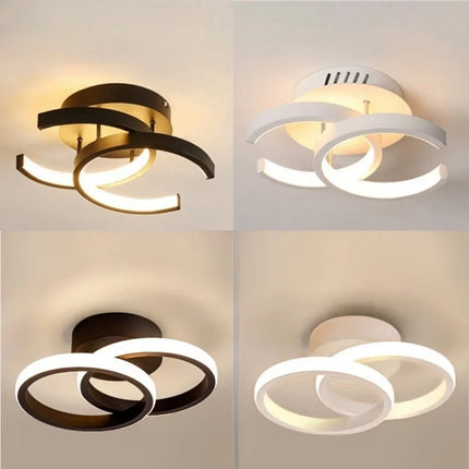 Plafonnier LED moderne dimmable à télécommande, design contemporain en aluminium, lumière chaude ou blanche, installation en surface