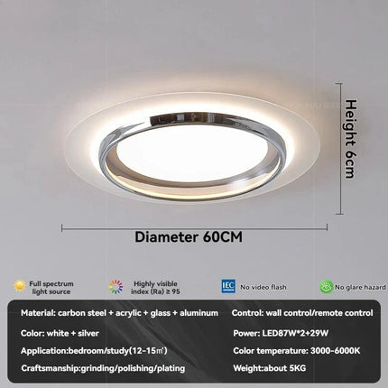 Plafonnier LED moderne en acrylique à coins arrondis, lumière chaleureuse pour intérieur élégant