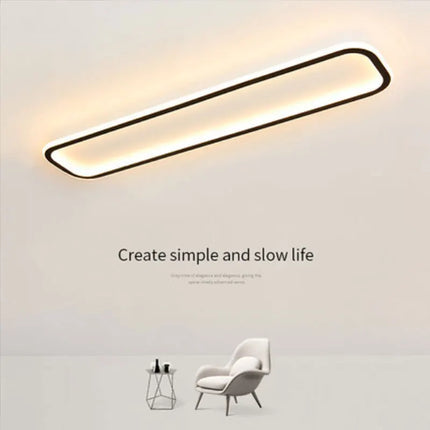 Plafonnier LED moderne rectangulaire en aluminium pour salon et couloir