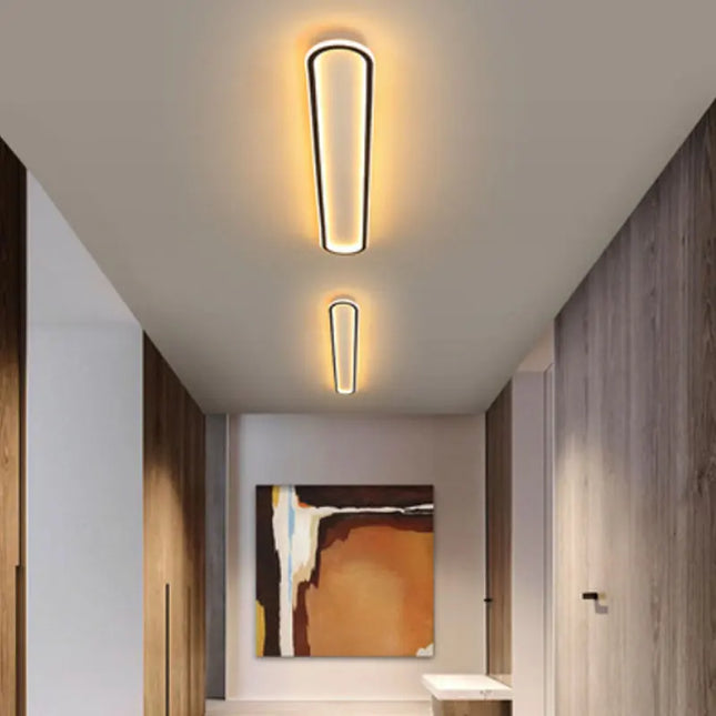 Plafonnier LED moderne rectangulaire en aluminium pour salon et couloir