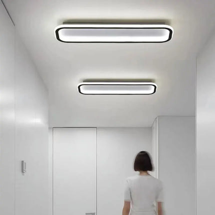 Plafonnier LED moderne rectangulaire en aluminium pour salon et couloir