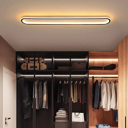 Plafonnier LED moderne rectangulaire en aluminium pour salon et couloir