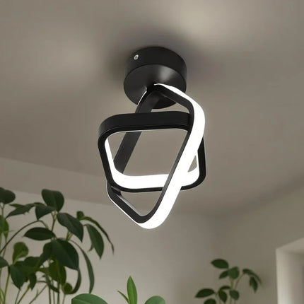 Plafonnier LED moderne géométrique avec lumière chaude 110V pour cuisine et couloir