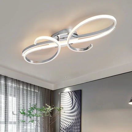 Plafonnier moderne noir en aluminium LED avec télécommande, dimmable pour salon et cuisine