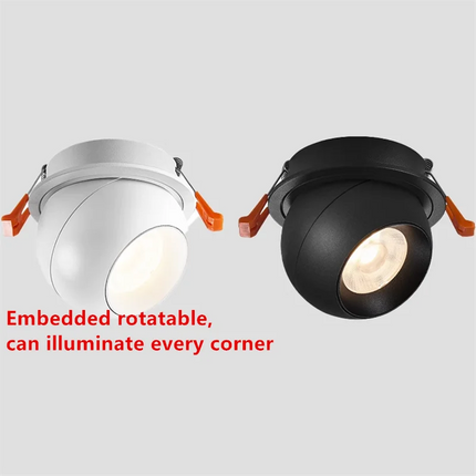 Plafonnier LED rotatif 7W-20W anti-éblouissement en aluminium, lumière chaude