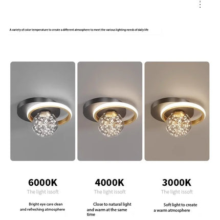 Plafonnier LED Moderne en Métal et Acrylique pour Salon et Couloir 2023