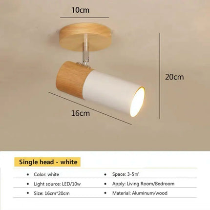 Plafonnier LED rotatif en bois au design nordique moderne, éclairage intérieur chaleureux