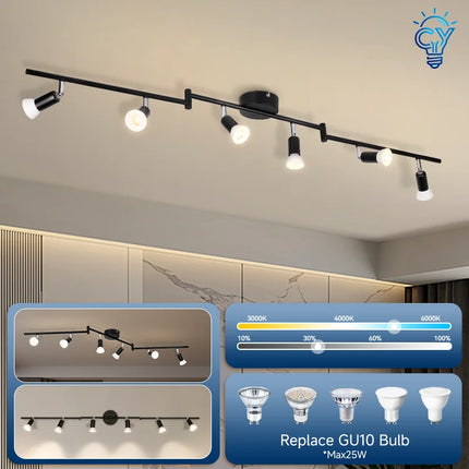 Plafonnier LED GU10 moderne en aluminium pour salon et cuisine
