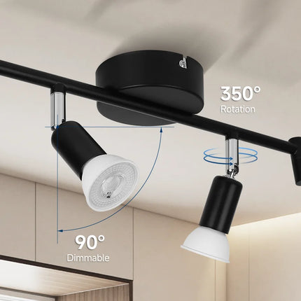Plafonnier LED GU10 moderne en aluminium pour salon et cuisine