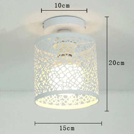 Plafonnier LED E27 en fer forgé noir style nordique moderne pour intérieur