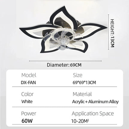 Plafonnier ventilateur IRALAN LED dimmable avec télécommande, design moderne et silencieux