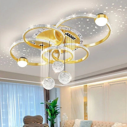 Plafonnier LED moderne design créatif en fer avec lumière chaude et réglable pour salon et chambre