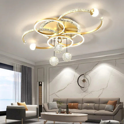Plafonnier LED moderne design créatif en fer avec lumière chaude et réglable pour salon et chambre