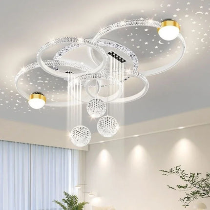 Plafonnier LED moderne design créatif en fer avec lumière chaude et réglable pour salon et chambre