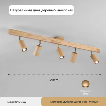 Plafonnier japonais en bois à lumière réglable pour salon et couloir