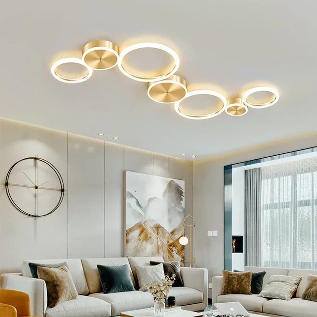 Plafonnier LED moderne en aluminium, luminaire décoratif pour salon et chambre