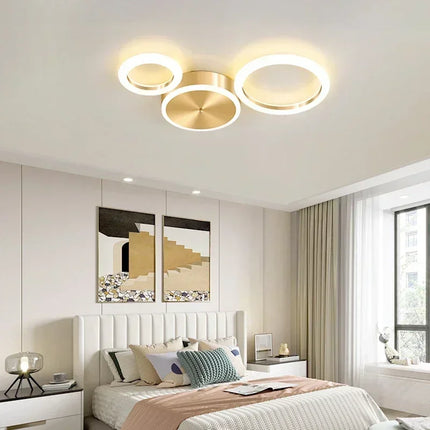 Plafonnier LED moderne en aluminium, luminaire décoratif pour salon et chambre