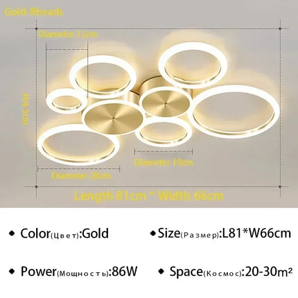 Plafonnier LED moderne en aluminium, luminaire décoratif pour salon et chambre