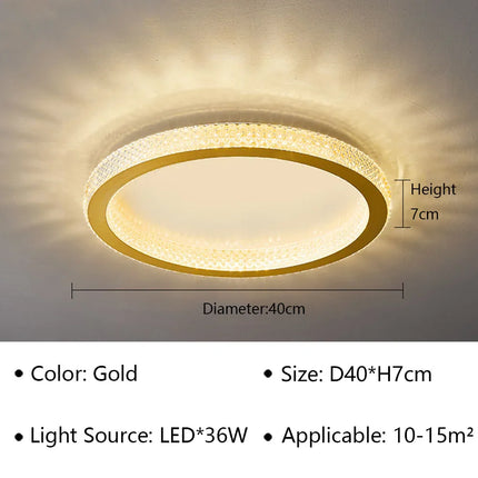 Plafonnier LED Moderne en Aluminium, Luminaire Décoratif pour Salon et Chambre