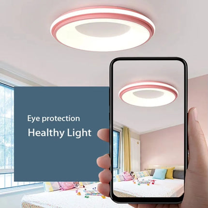 Plafonnier LED Macaron Nordique 30W-48W, lumière chaude, design contemporain