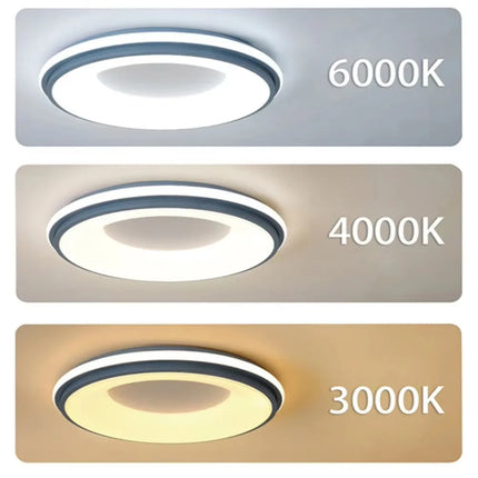 Plafonnier LED Macaron Nordique 30W-48W, lumière chaude, design contemporain