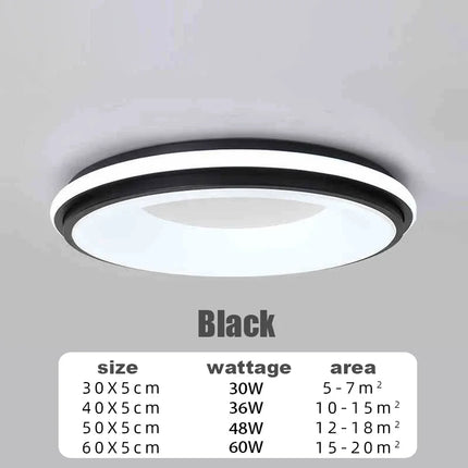 Plafonnier LED Macaron Nordique 30W-48W, lumière chaude, design contemporain