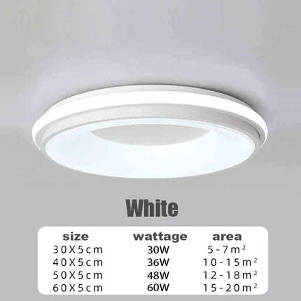 Plafonnier LED Macaron Nordique 30W-48W, lumière chaude, design contemporain