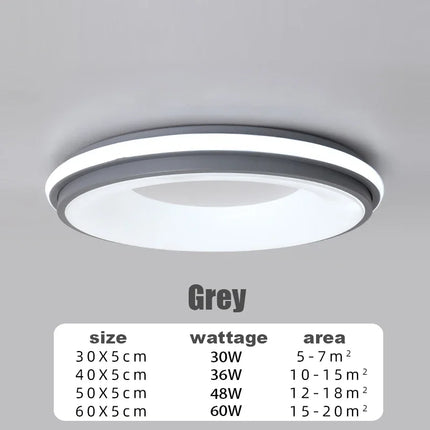 Plafonnier LED Macaron Nordique 30W-48W, lumière chaude, design contemporain