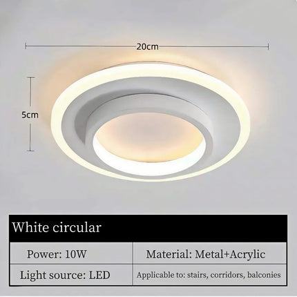 Plafonnier LED métal doré design nordique moderne pour couloir