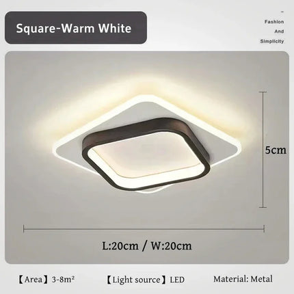 Plafonnier LED métal doré design nordique moderne pour couloir
