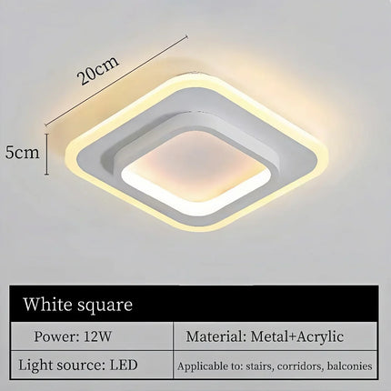 Plafonnier LED métal doré design nordique moderne pour couloir