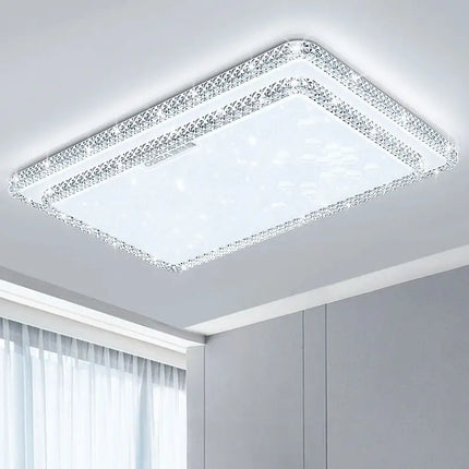 Plafonnier LED moderne design diamant blanc lumière chaude pour salon et chambre