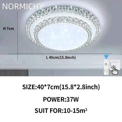 Plafonnier LED moderne design diamant blanc lumière chaude pour salon et chambre