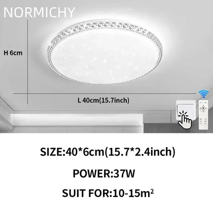 Plafonnier LED moderne design diamant blanc lumière chaude pour salon et chambre