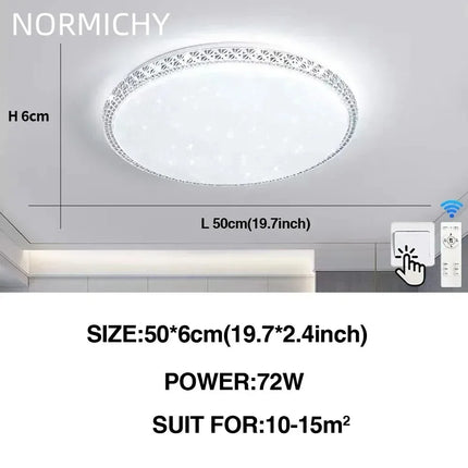 Plafonnier LED moderne design diamant blanc lumière chaude pour salon et chambre