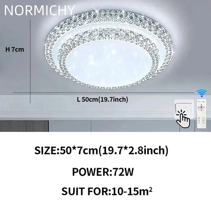 Plafonnier LED moderne design diamant blanc lumière chaude pour salon et chambre