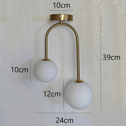 Plafonnier LED moderne en verre et métal pour intérieur design nordique