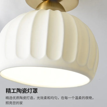 Plafonnier LED en Céramique et Verre, Éclairage Nordique pour Couloir et Allée