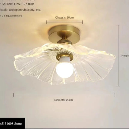 Plafonnier LED en Céramique et Verre, Éclairage Nordique pour Couloir et Allée