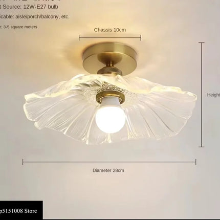 Plafonnier LED en Céramique et Verre, Éclairage Nordique pour Couloir et Allée