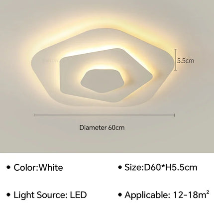 Plafonnier LED Moderne en Aluminium et Acrylique, Luminaire Décoratif pour Salon et Bureau