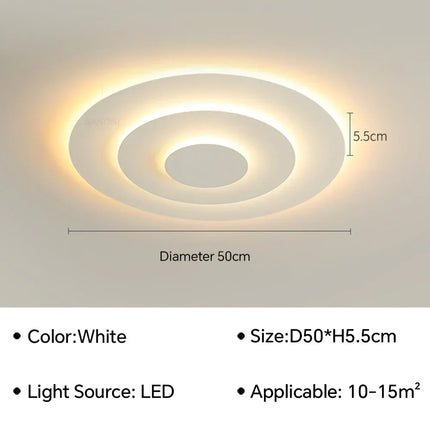 Plafonnier LED Moderne en Aluminium et Acrylique, Luminaire Décoratif pour Salon et Bureau