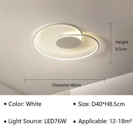 Plafonnier LED Moderne en Aluminium et Acrylique, Luminaire Décoratif pour Salon et Bureau